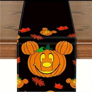 13x72 Table Runner Disney Hidden Mickey Mouse Fall Pumpkin Fabric Mantel Scarf